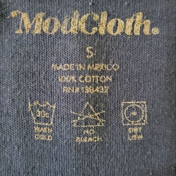 ModCloth Women's Blue Crewneck Short Sleeve Pullover Top - Picture 4 of 9